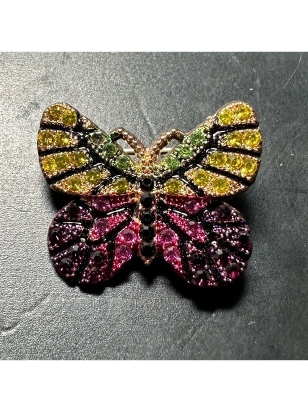 Butterfly Brooch multicolored Stones